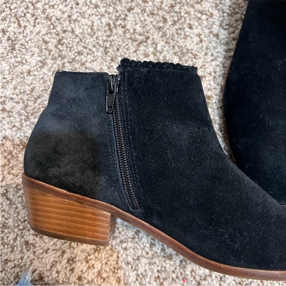 Black Suede Ankle Boots Jack Rogers Size 9M Side Zipper - Picture 7 of 11